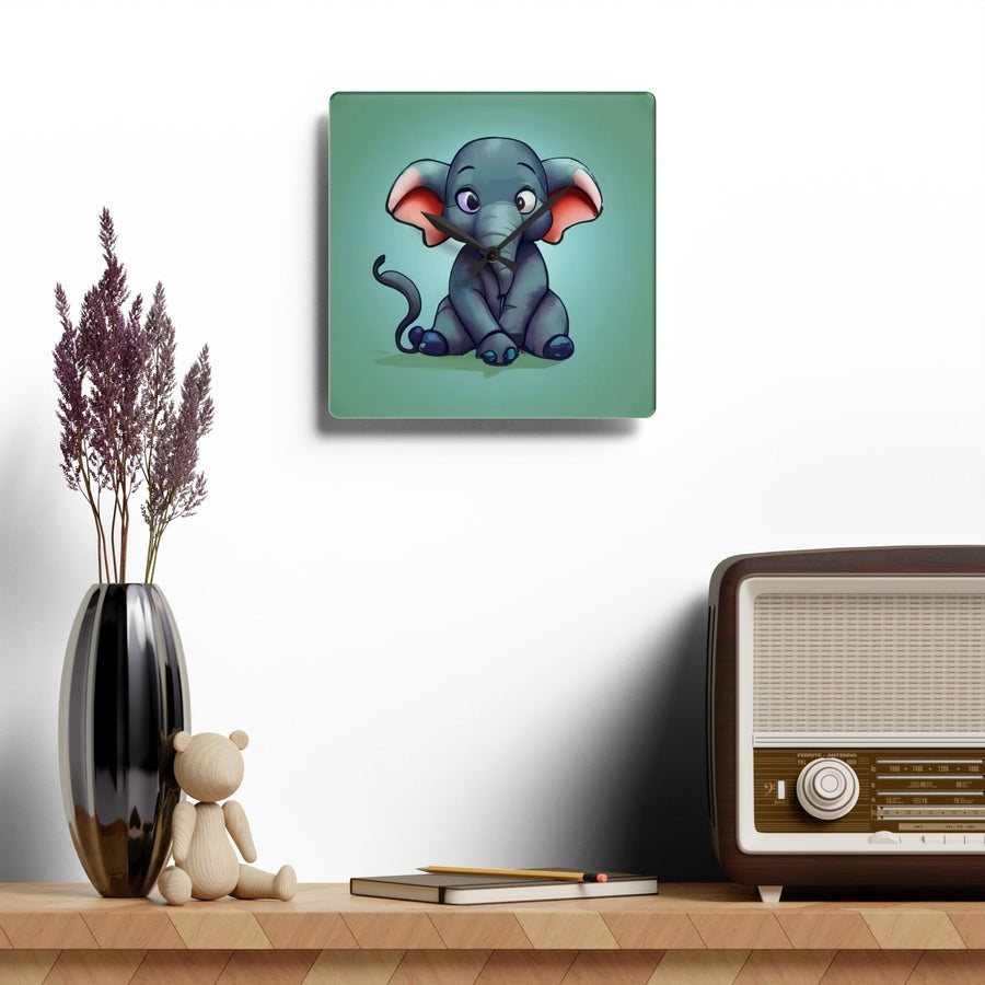Acrylic Wall Clock- Baby elephant
