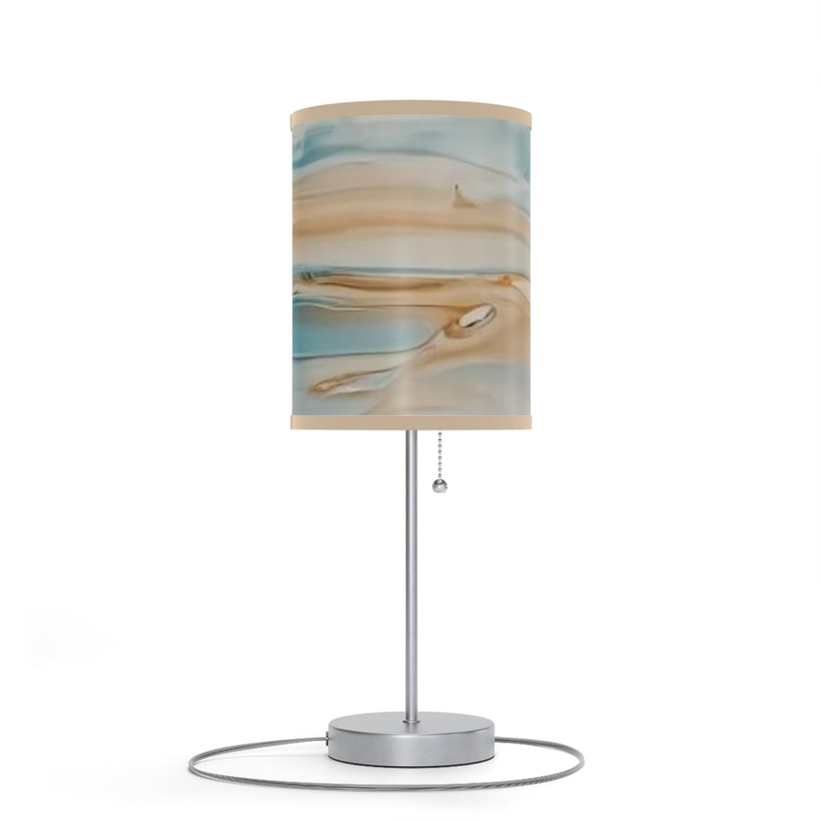 Sand and Blue Elegant Abstract Table Lamp - Coastal Home Decor for Relaxing Spaces