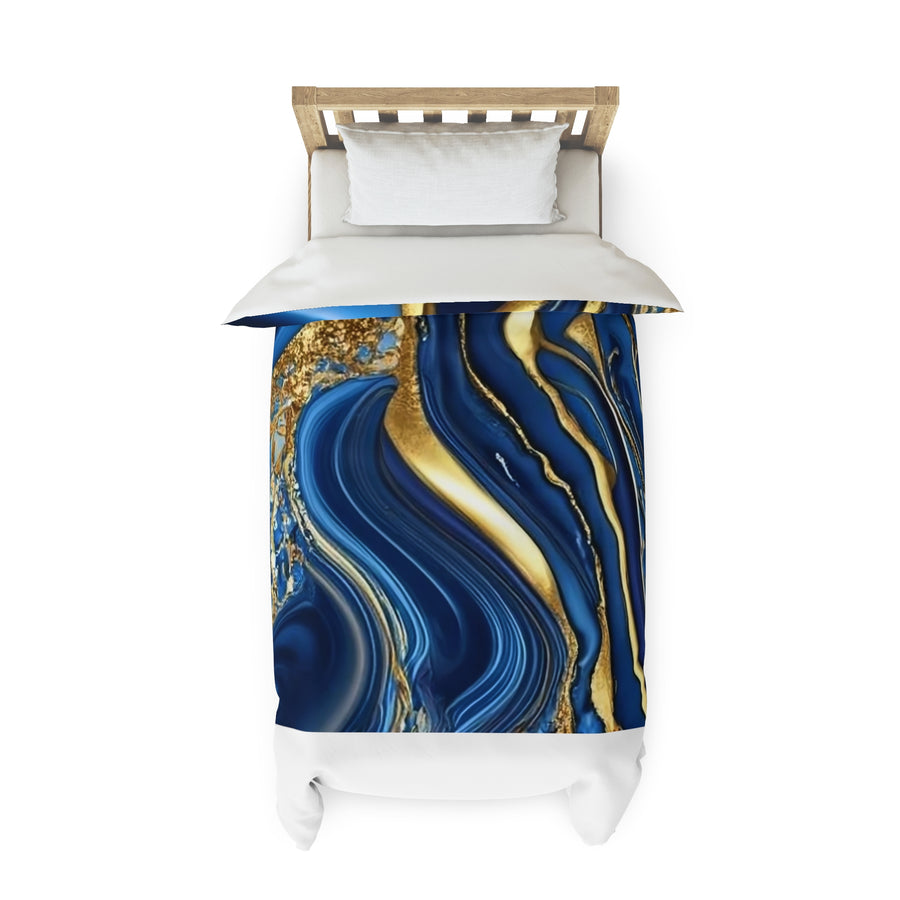 Duvet Cover-Blue and Gold