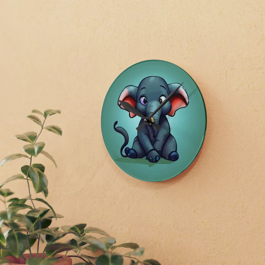 Acrylic Wall Clock- Baby elephant