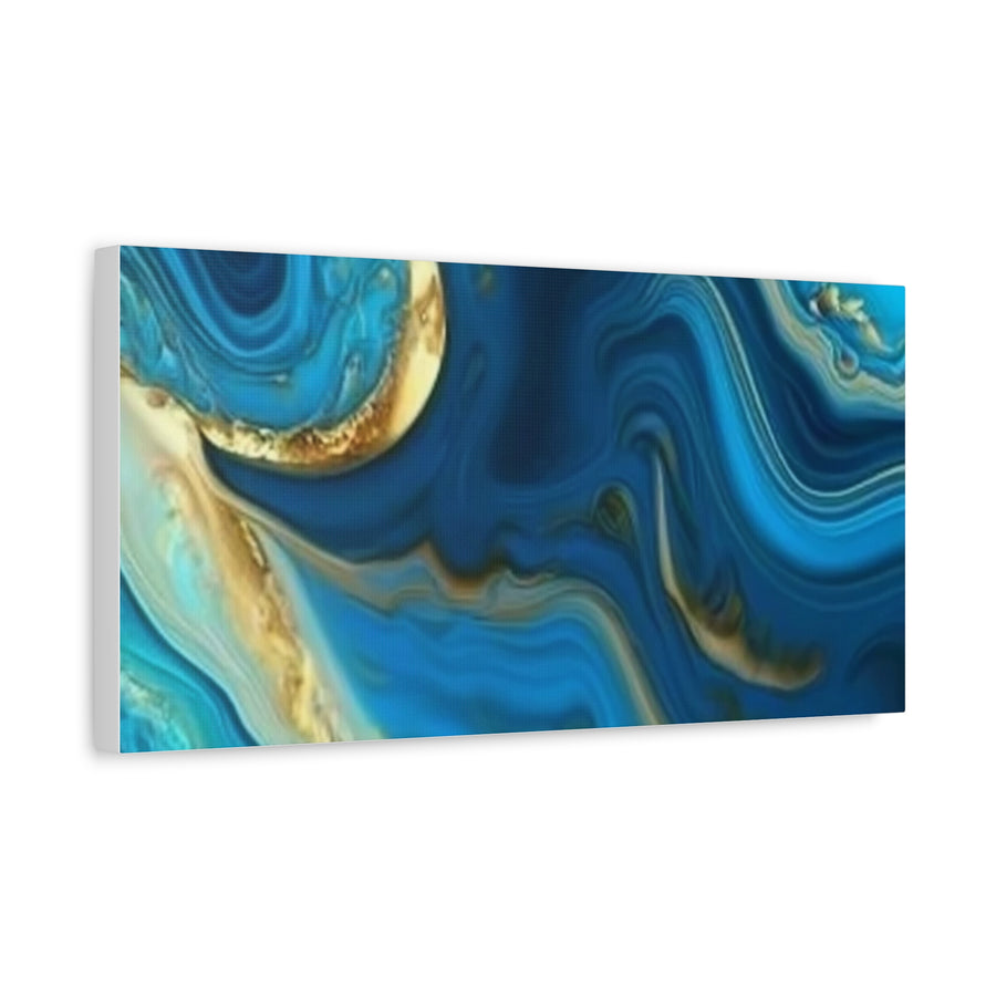 Blue Ocean Abstract Matte Canvas Wall Art