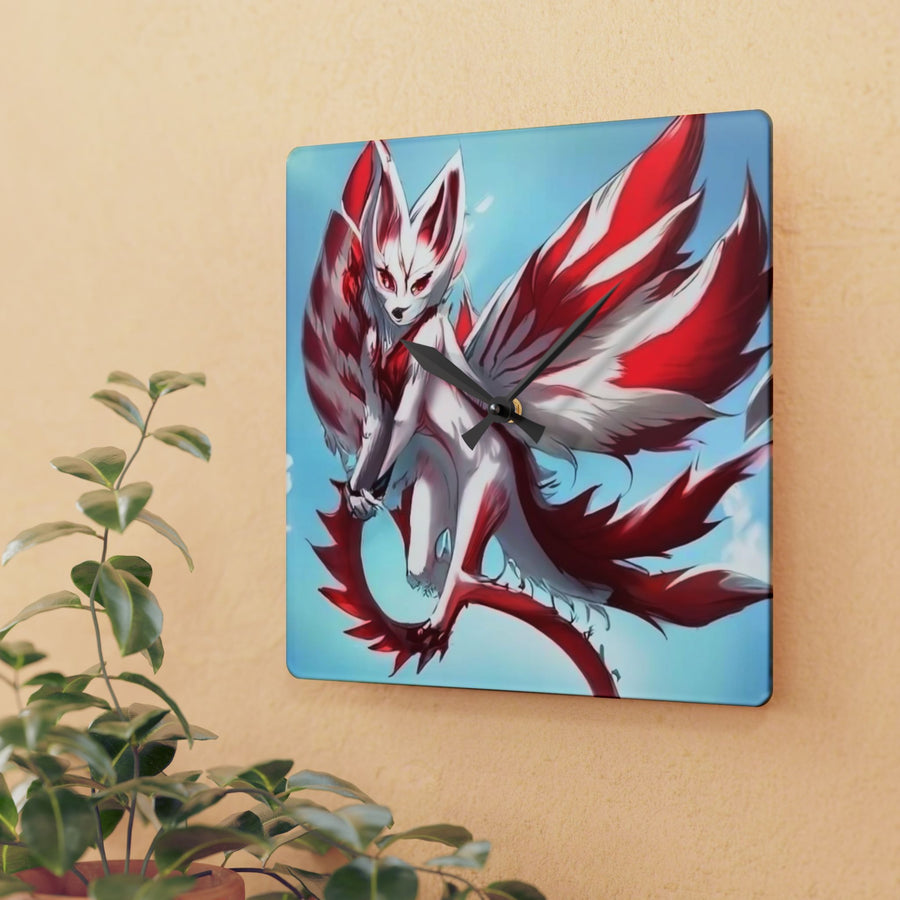 Acrylic Wall Clock-Kitsune