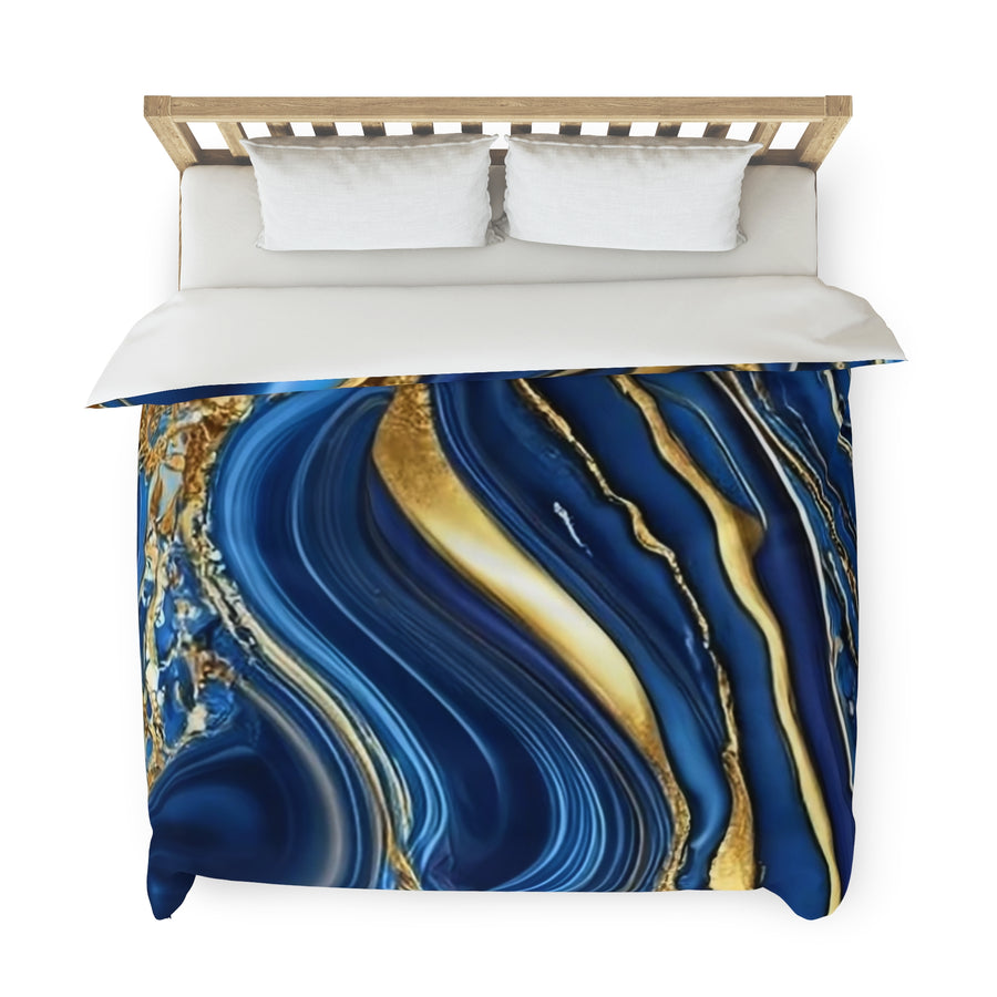 Duvet Cover-Blue and Gold