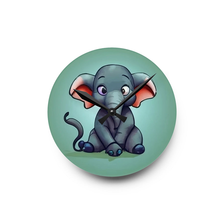 Acrylic Wall Clock- Baby elephant