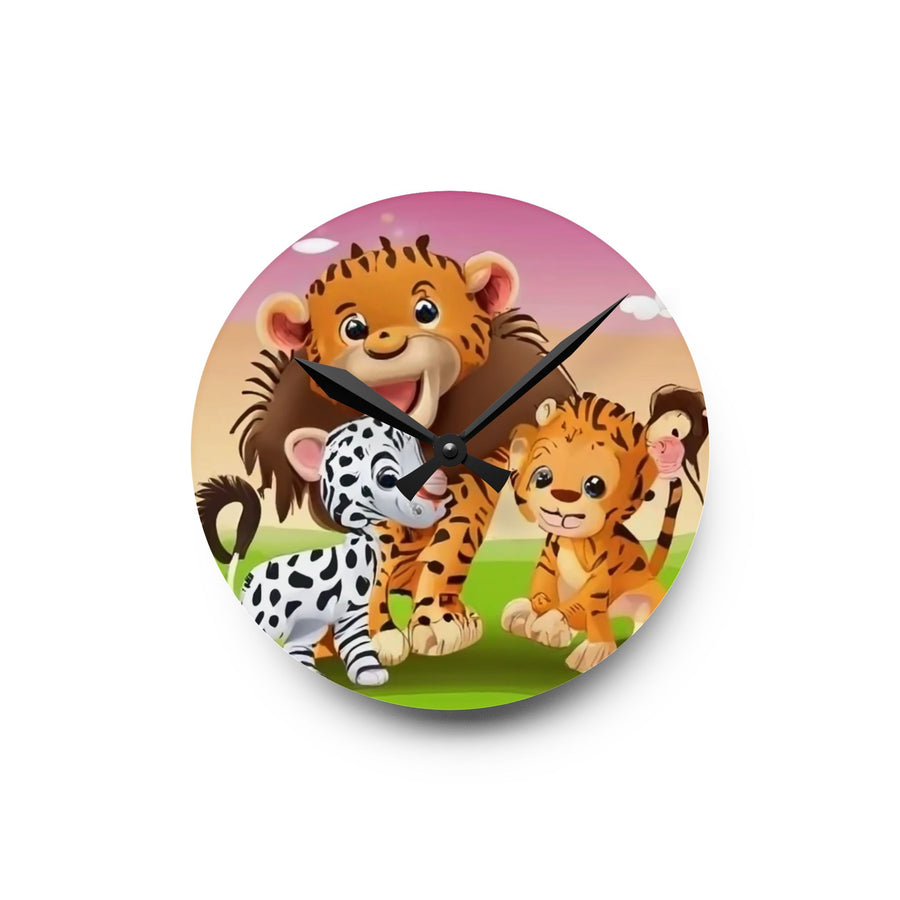 Acrylic Wall Clock- Children's animals