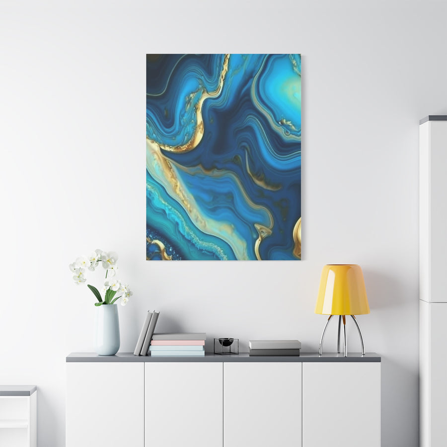 Blue Ocean Abstract Matte Canvas Wall Art