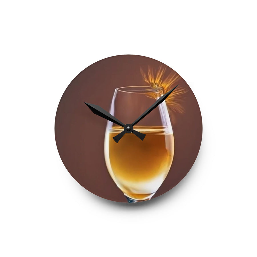 Acrylic Wall Clock-Wine time