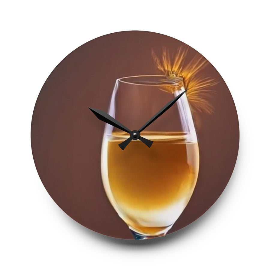 Acrylic Wall Clock-Wine time