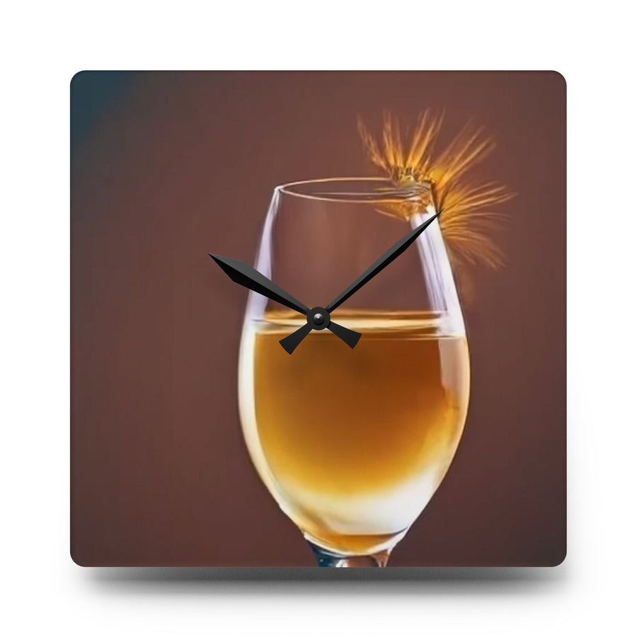 Acrylic Wall Clock-Wine time