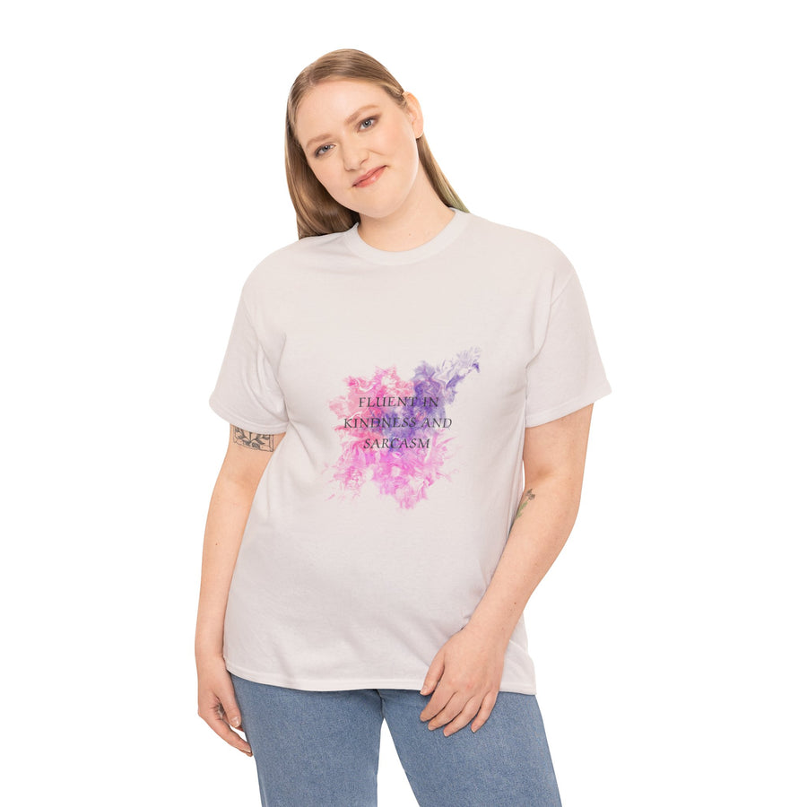 Unisex Heavy Cotton Tee-Fluent in Kindness and Sarcasm