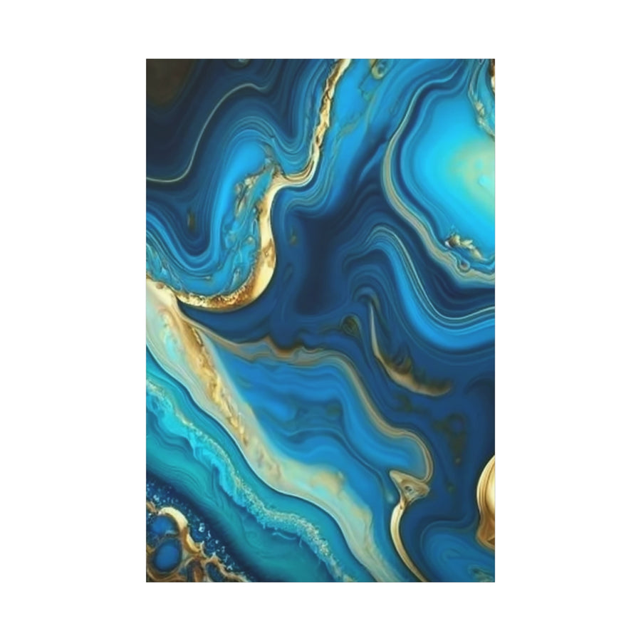 Blue Ocean Abstract Matte Canvas Wall Art
