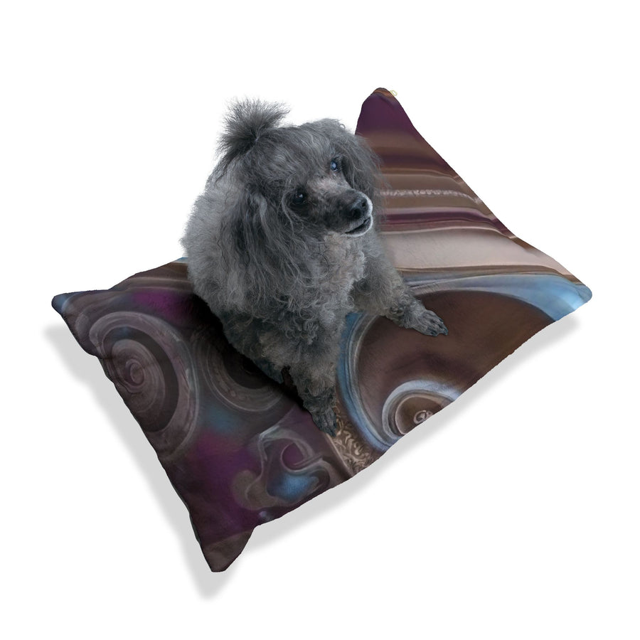 Pet Bed- Chocolate, Blue, Cream