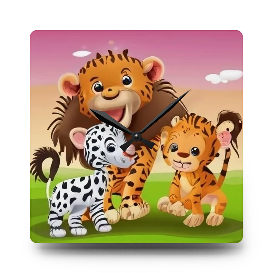Acrylic Wall Clock- Children's animals