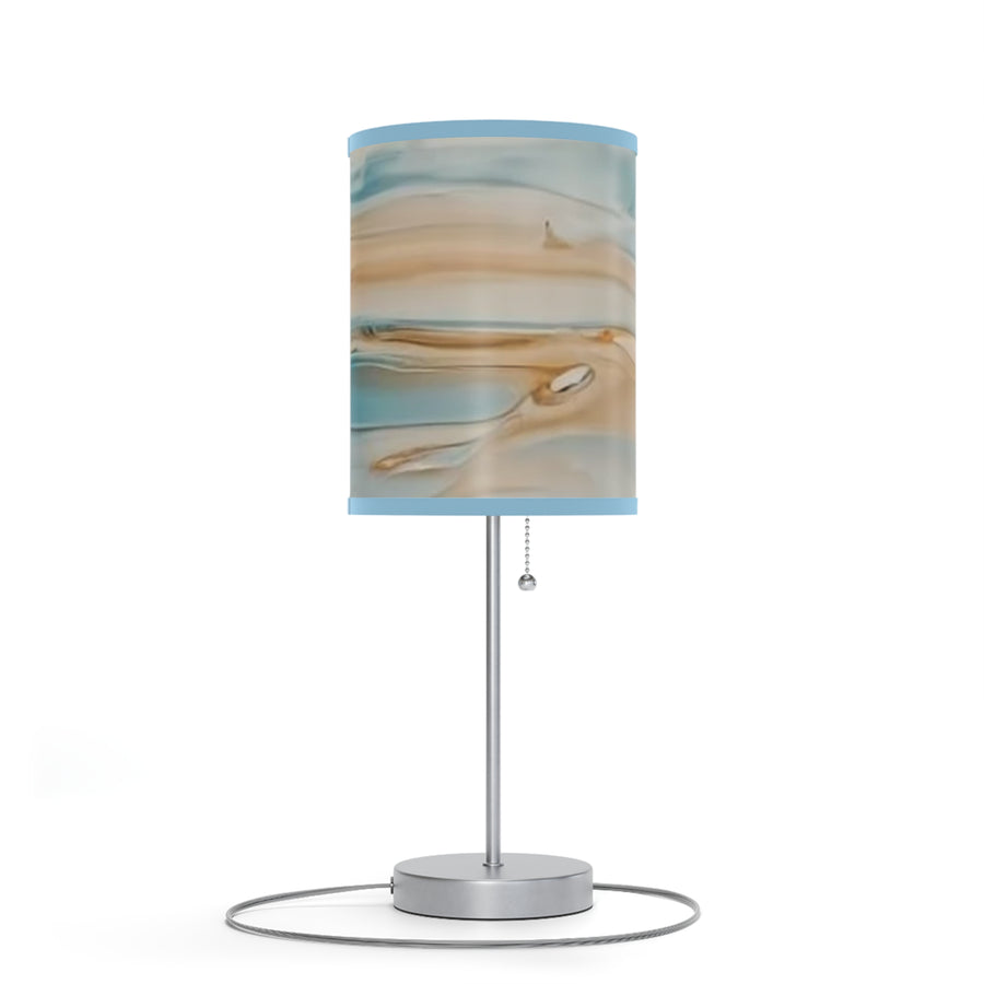 Sand and Blue Elegant Abstract Table Lamp - Coastal Home Decor for Relaxing Spaces