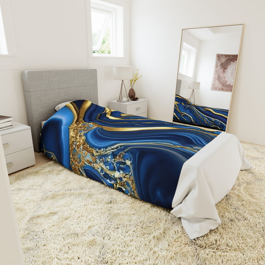Duvet Cover-Blue and Gold