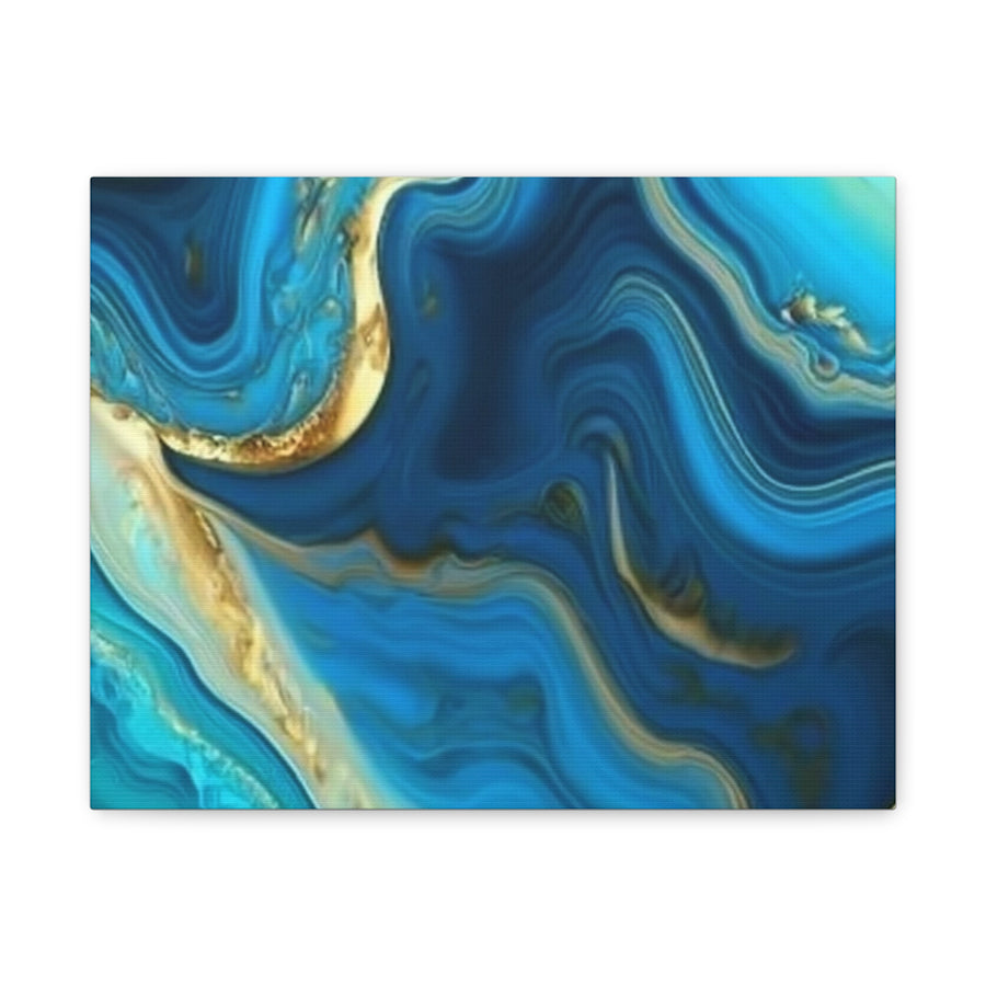 Blue Ocean Abstract Matte Canvas Wall Art