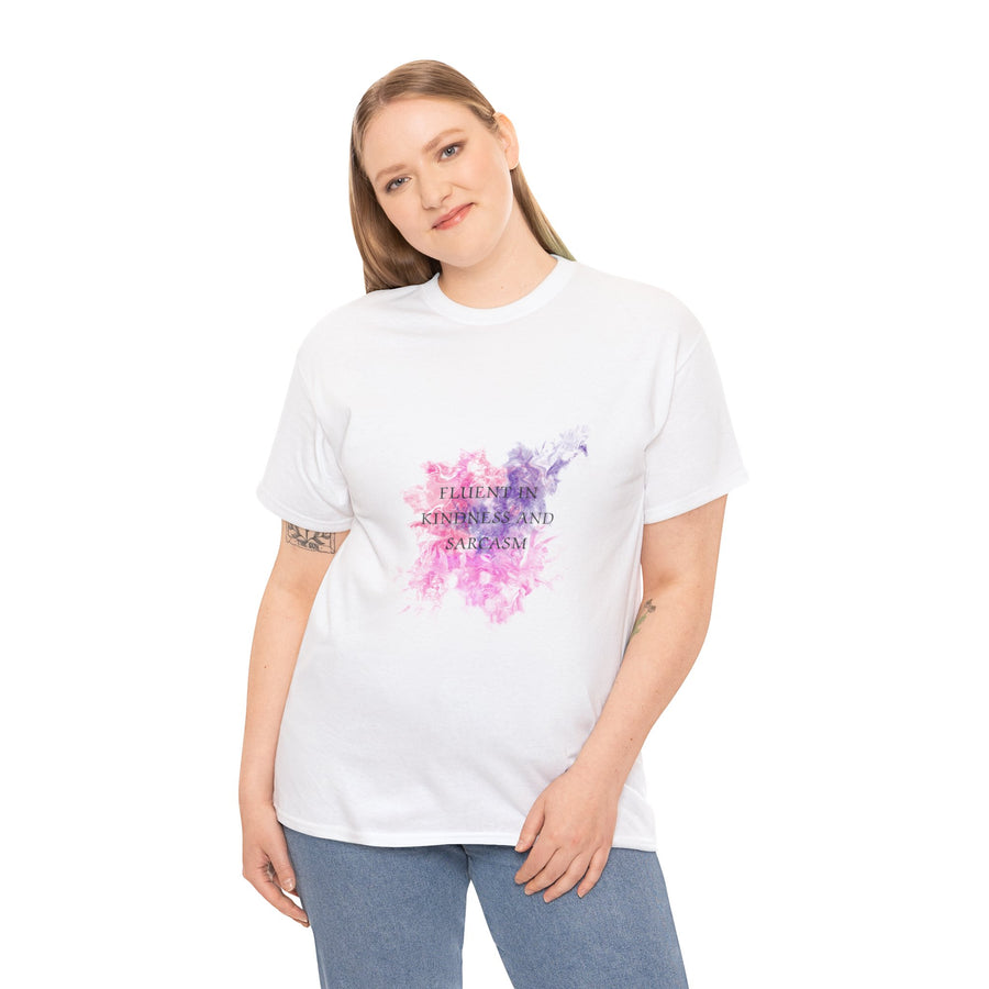 Unisex Heavy Cotton Tee-Fluent in Kindness and Sarcasm