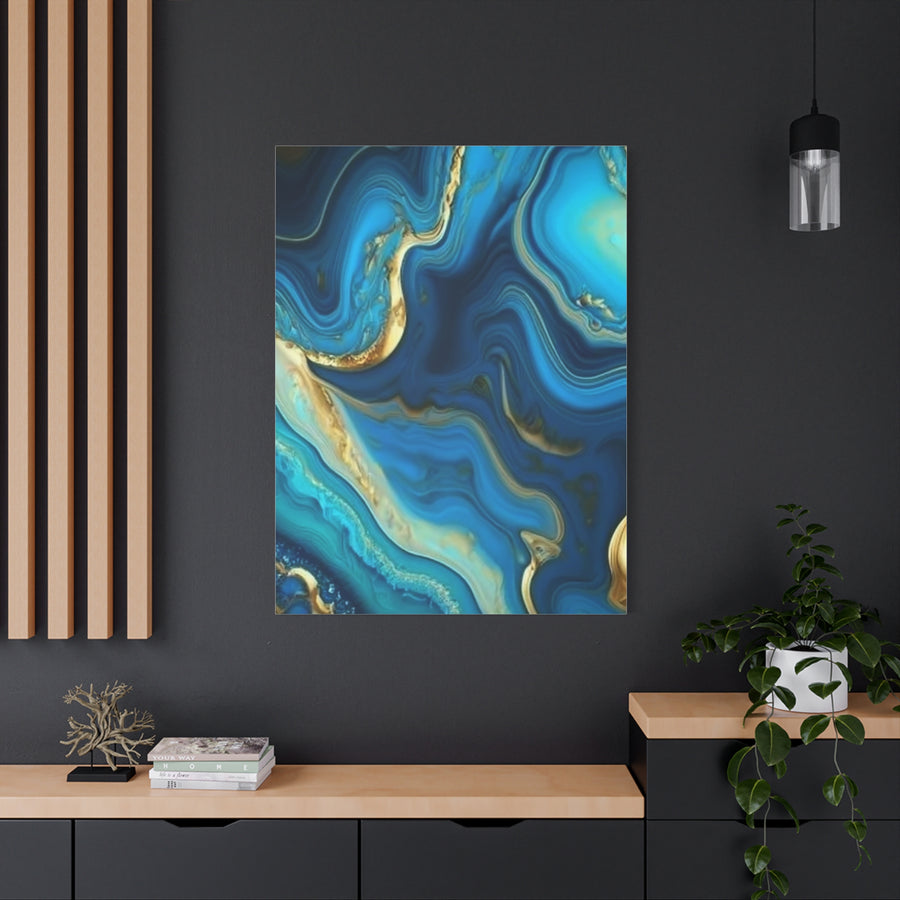 Blue Ocean Abstract Matte Canvas Wall Art