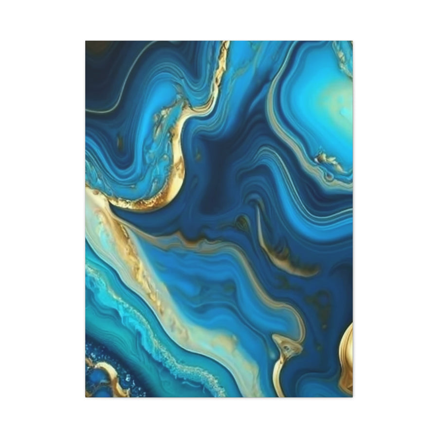 Blue Ocean Abstract Matte Canvas Wall Art