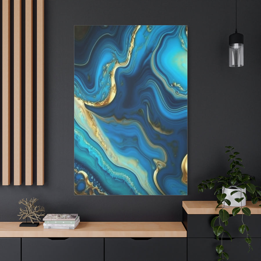 Blue Ocean Abstract Matte Canvas Wall Art