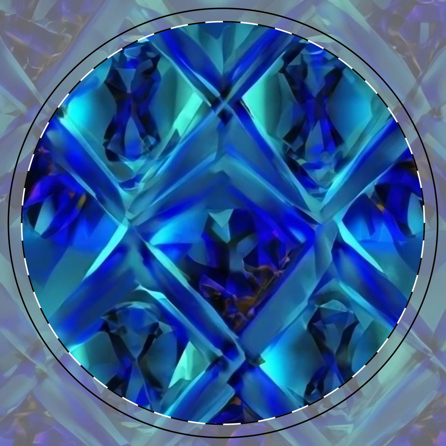 Chic Blue Crystal Design Ceramic Coaster Set - Stylish Table Decor for Home and Gifting