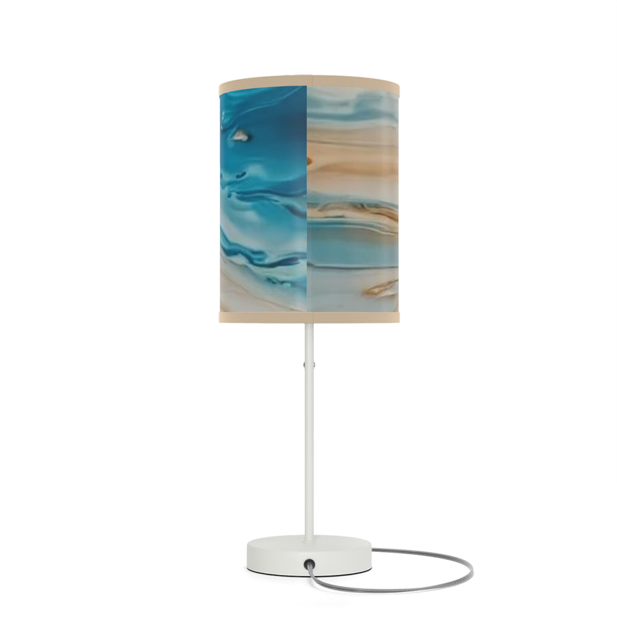 Sand and Blue Elegant Abstract Table Lamp - Coastal Home Decor for Relaxing Spaces