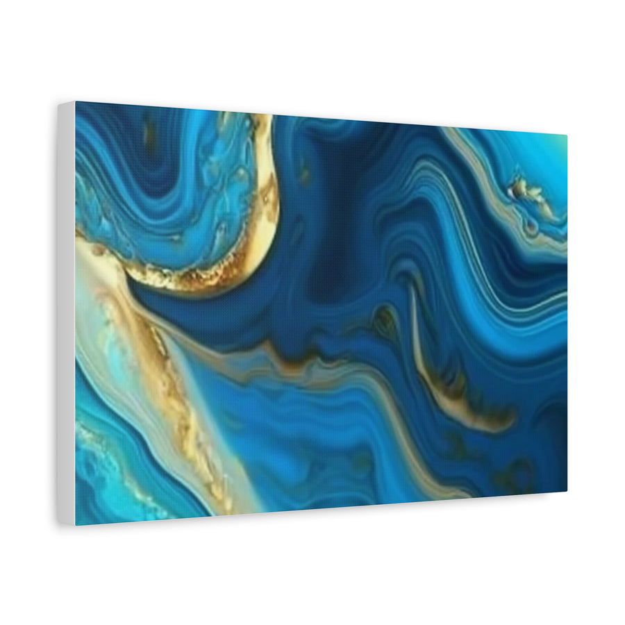 Blue Ocean Abstract Matte Canvas Wall Art