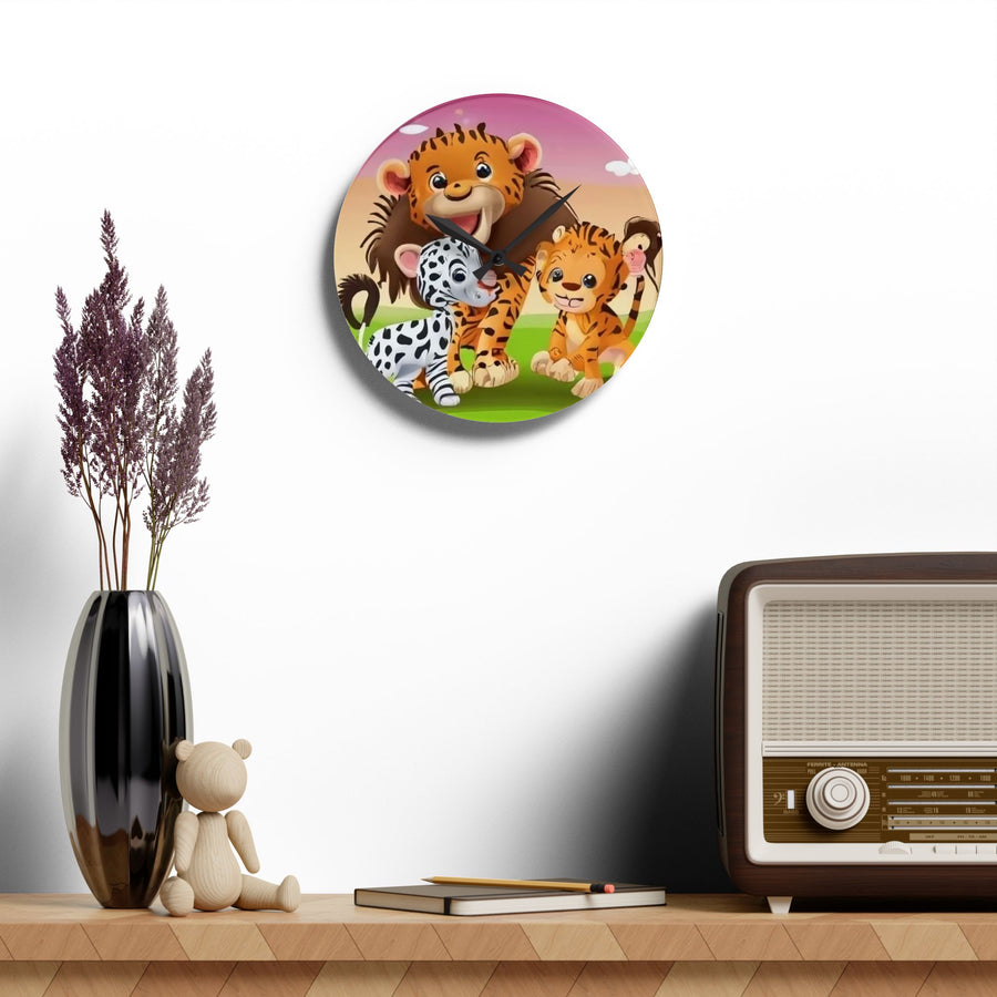 Acrylic Wall Clock- Children's animals