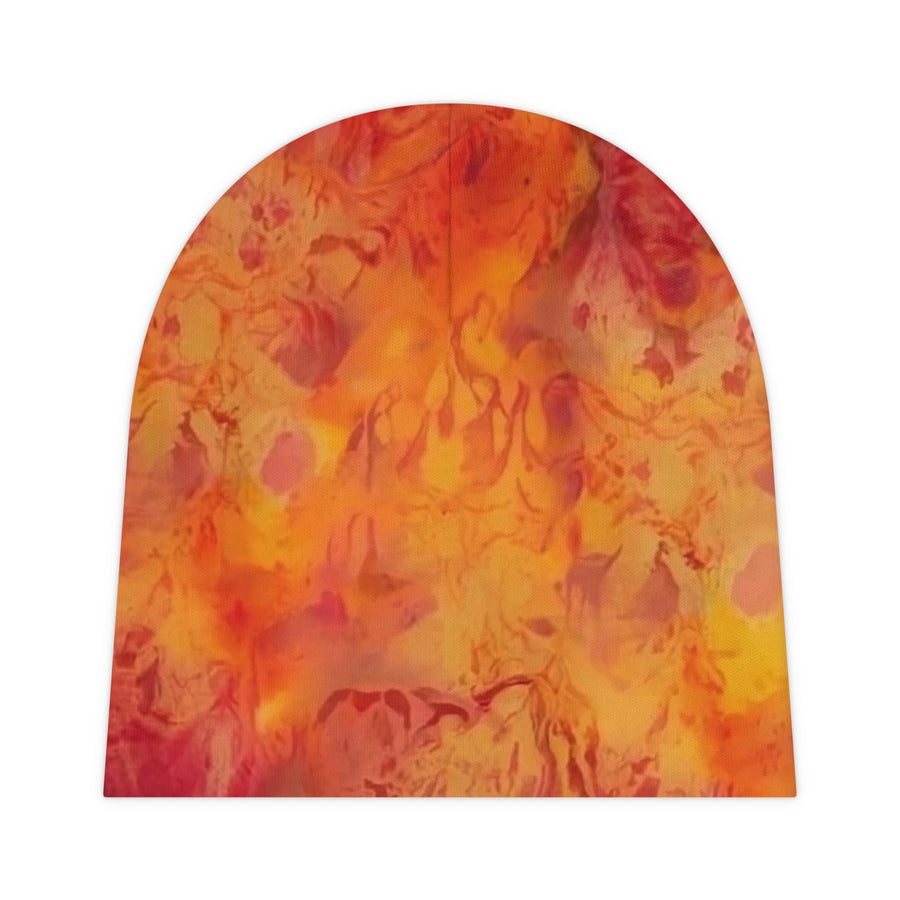 Baby Beanie- Orange & Red