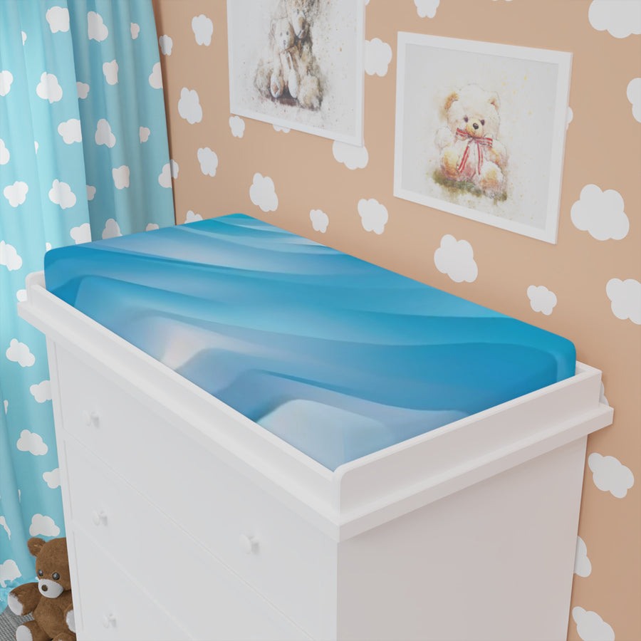 Baby Changing Pad Cover -Blue & White