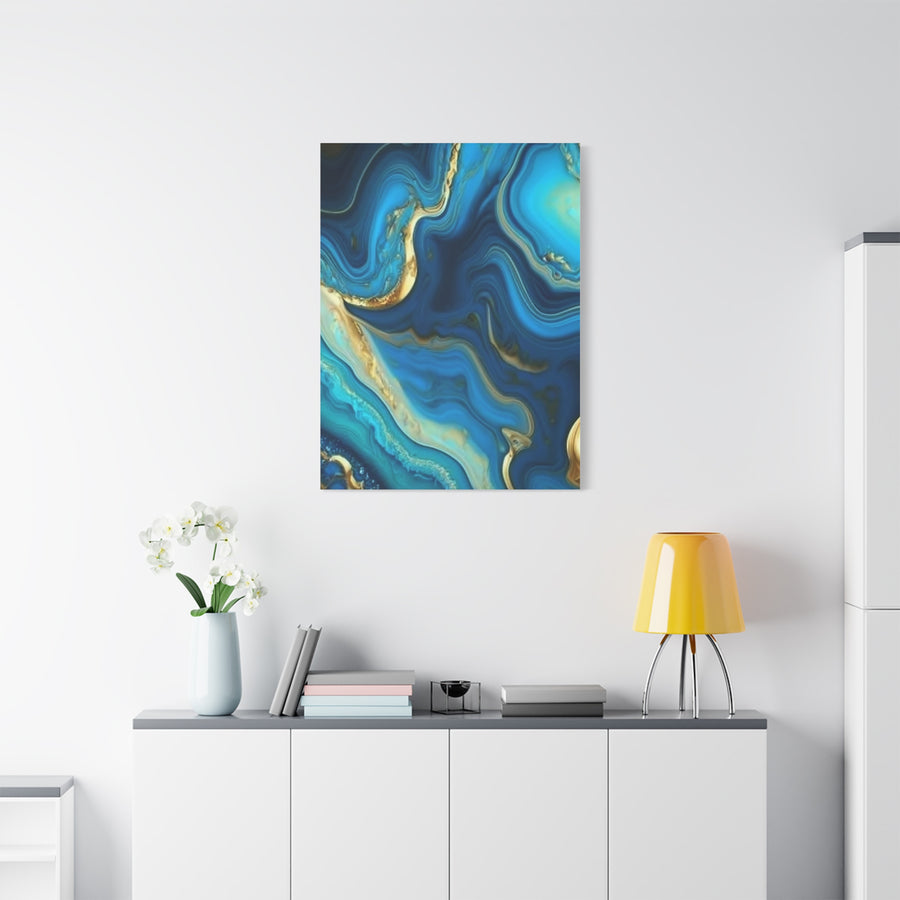 Blue Ocean Abstract Matte Canvas Wall Art