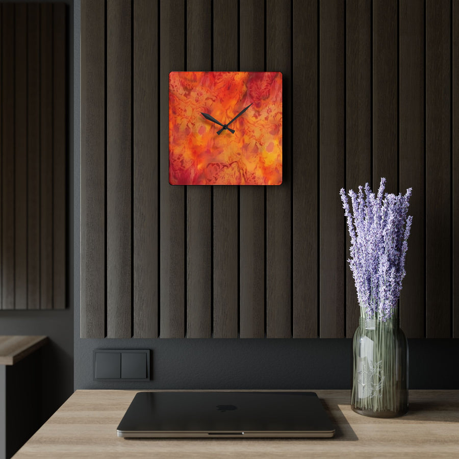 Acrylic Wall Clock- Autumn colors