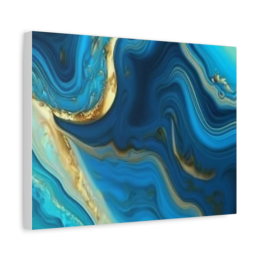 Blue Ocean Abstract Matte Canvas Wall Art