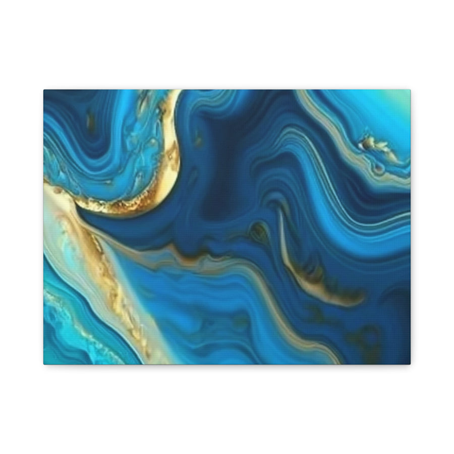 Blue Ocean Abstract Matte Canvas Wall Art