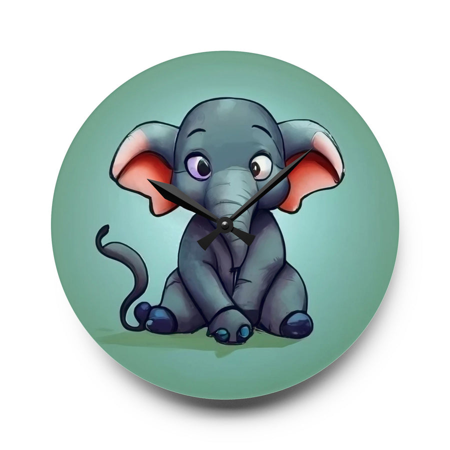 Acrylic Wall Clock- Baby elephant
