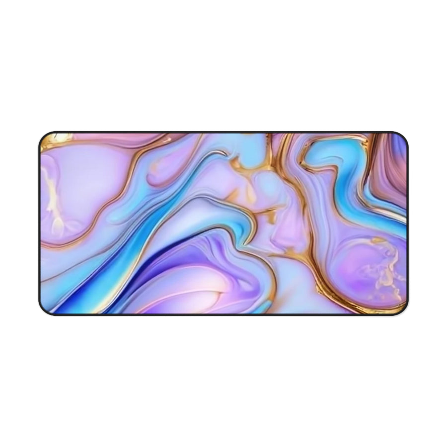 Desk Mat-Abstract pinks, blues, and golds