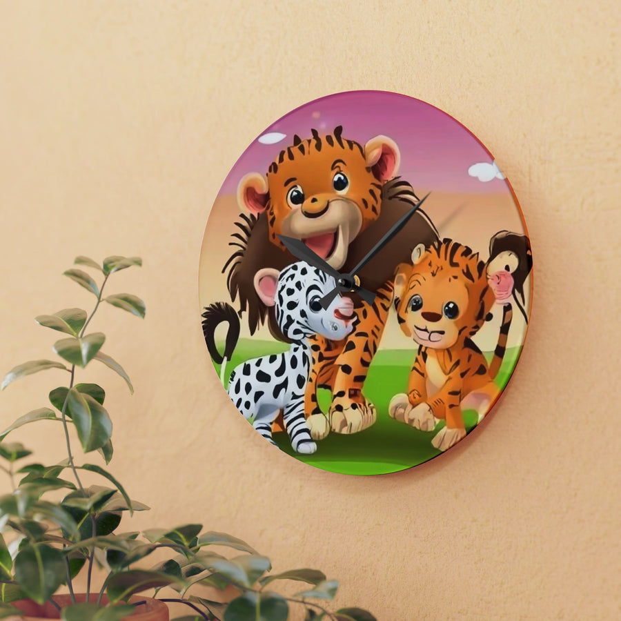 Acrylic Wall Clock- Children's animals