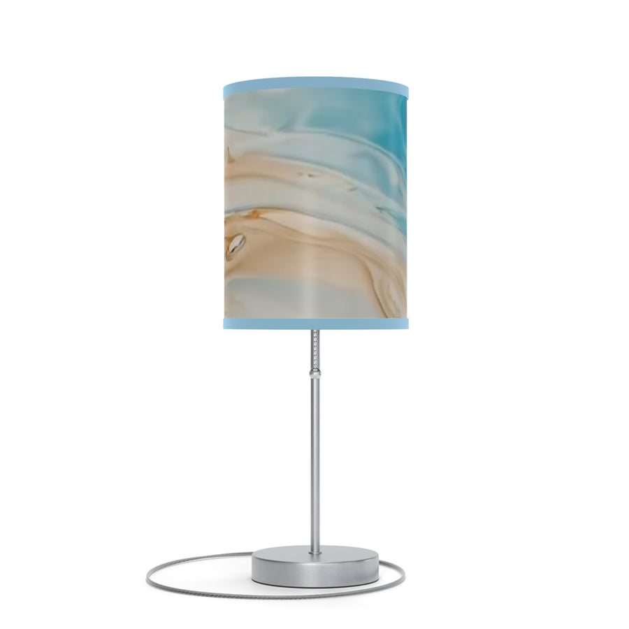 Sand and Blue Elegant Abstract Table Lamp - Coastal Home Decor for Relaxing Spaces