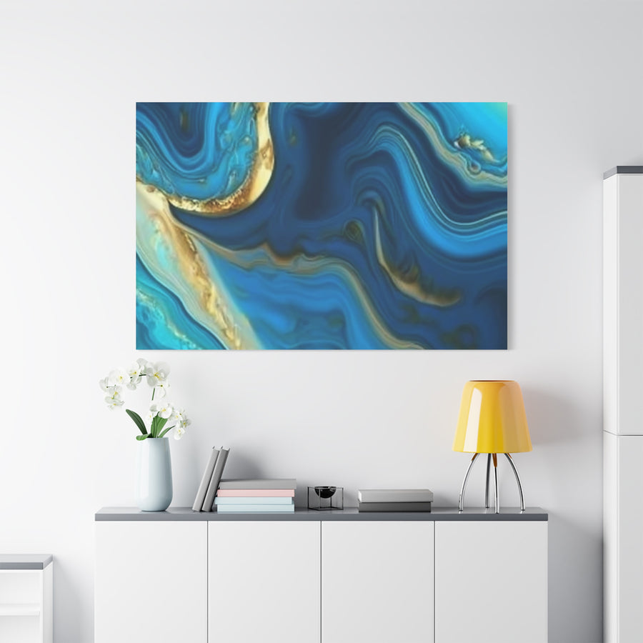 Blue Ocean Abstract Matte Canvas Wall Art
