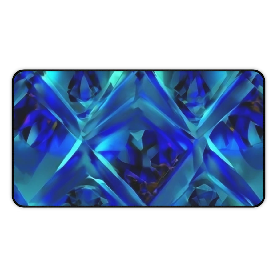 Desk Mat-Blue Green Diamonds