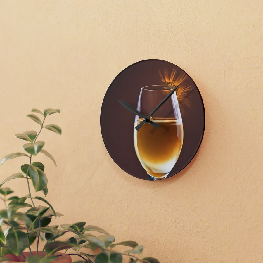 Acrylic Wall Clock-Wine time