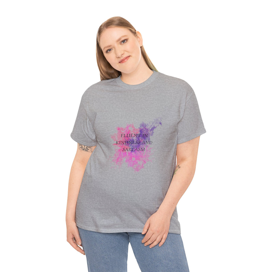 Unisex Heavy Cotton Tee-Fluent in Kindness and Sarcasm