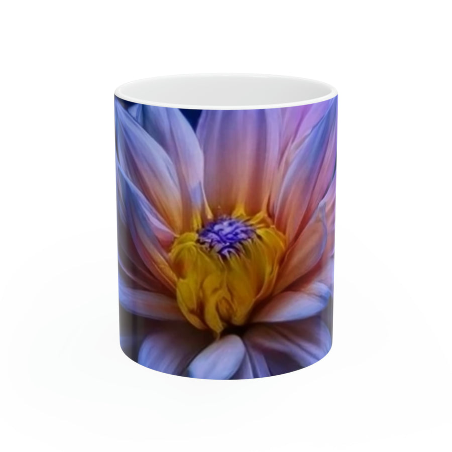 Ceramic Mug 11oz -purple flower