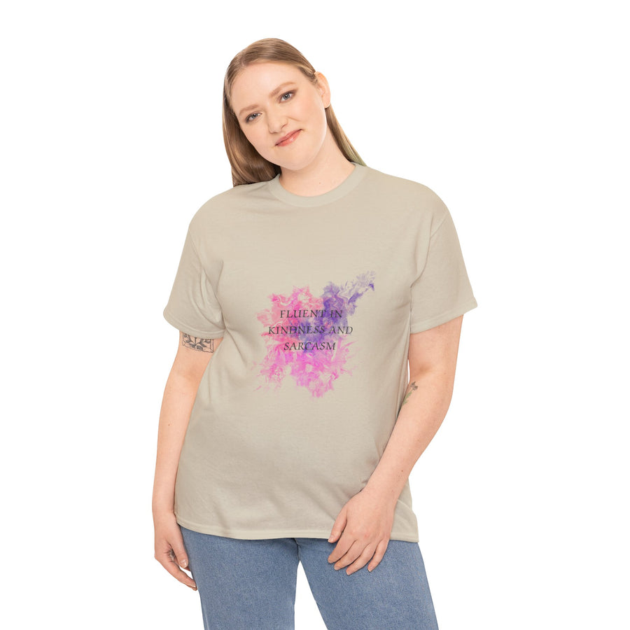 Unisex Heavy Cotton Tee-Fluent in Kindness and Sarcasm