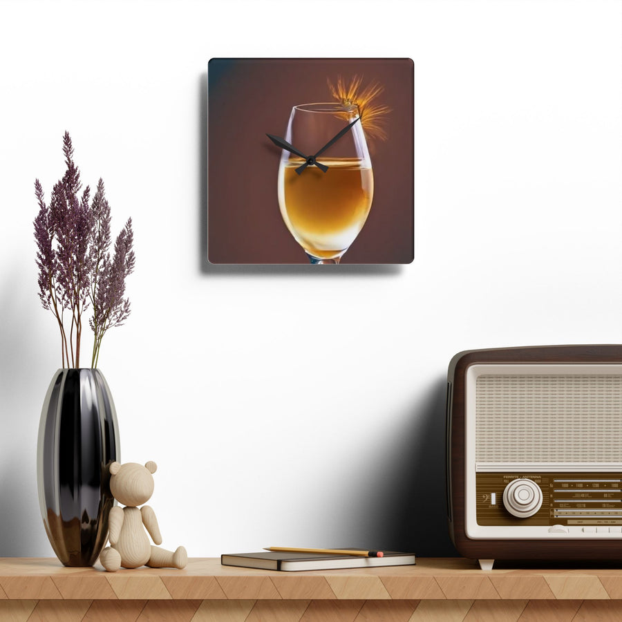 Acrylic Wall Clock-Wine time