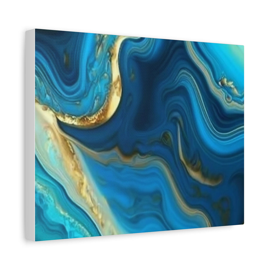Blue Ocean Abstract Matte Canvas Wall Art
