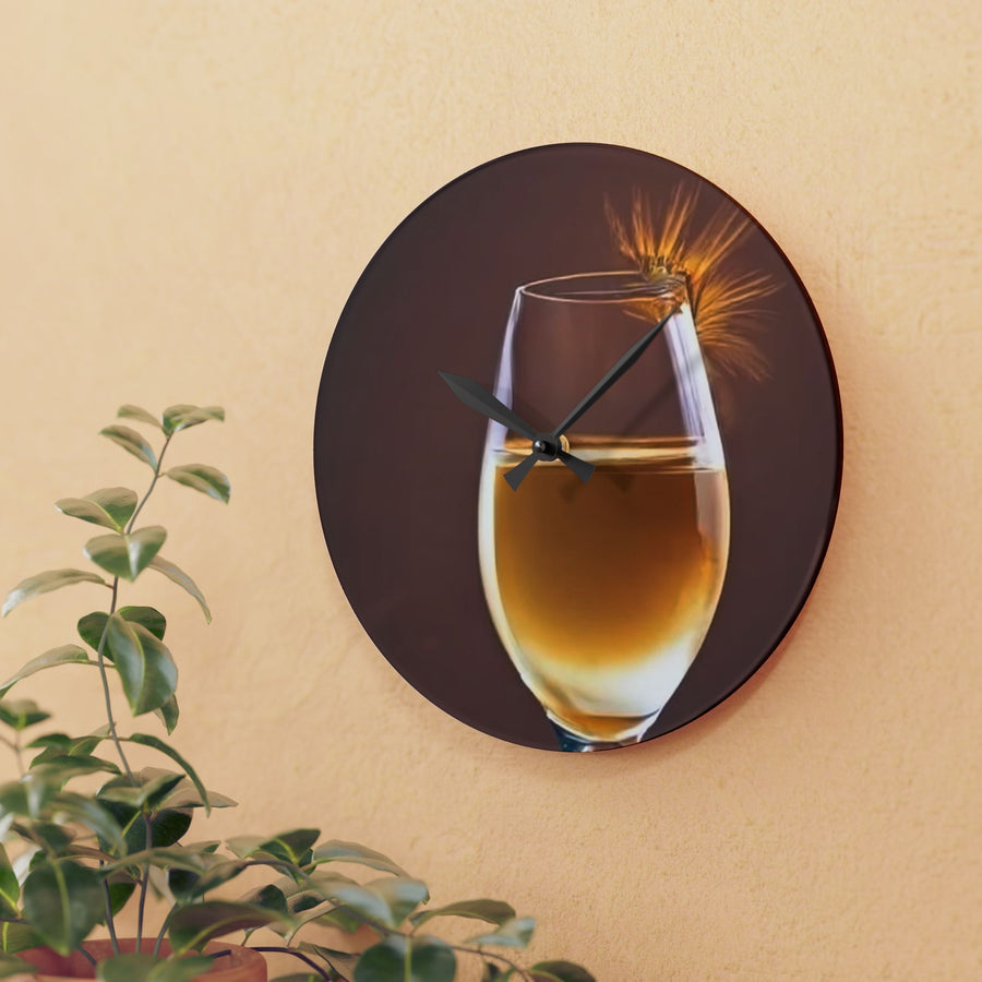 Acrylic Wall Clock-Wine time
