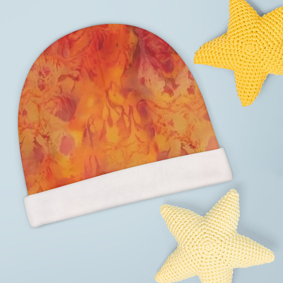 Baby Beanie- Orange & Red