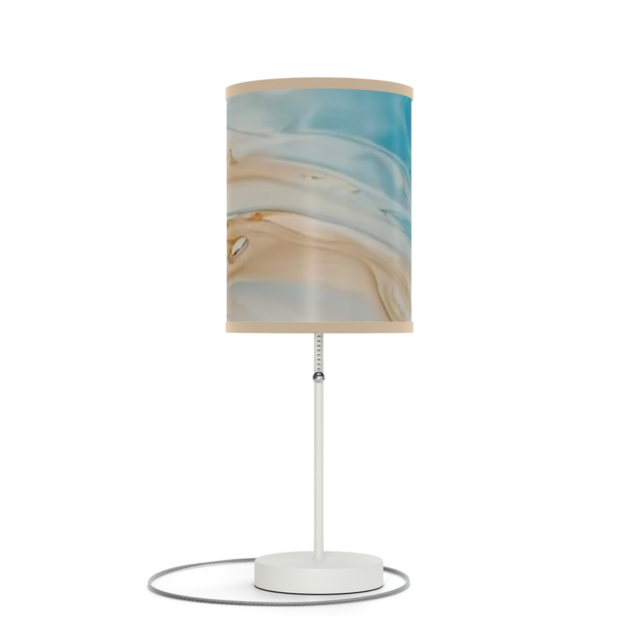 Sand and Blue Elegant Abstract Table Lamp - Coastal Home Decor for Relaxing Spaces