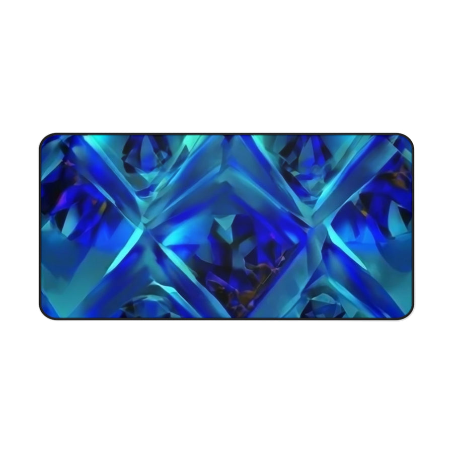 Desk Mat-Blue Green Diamonds